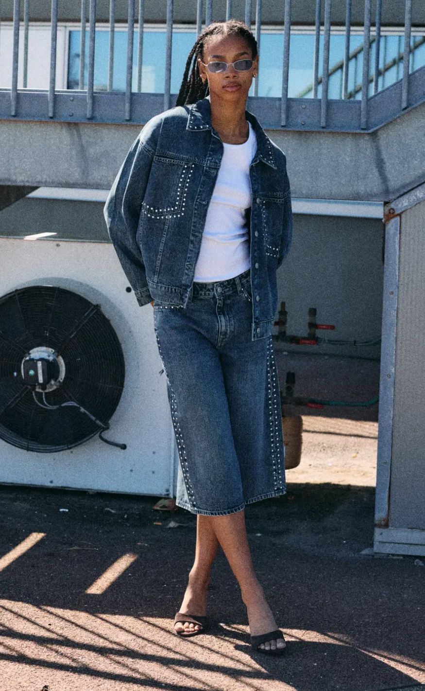 Noisy May Jakke - Oreon Kettie - Medium Blue Denim
