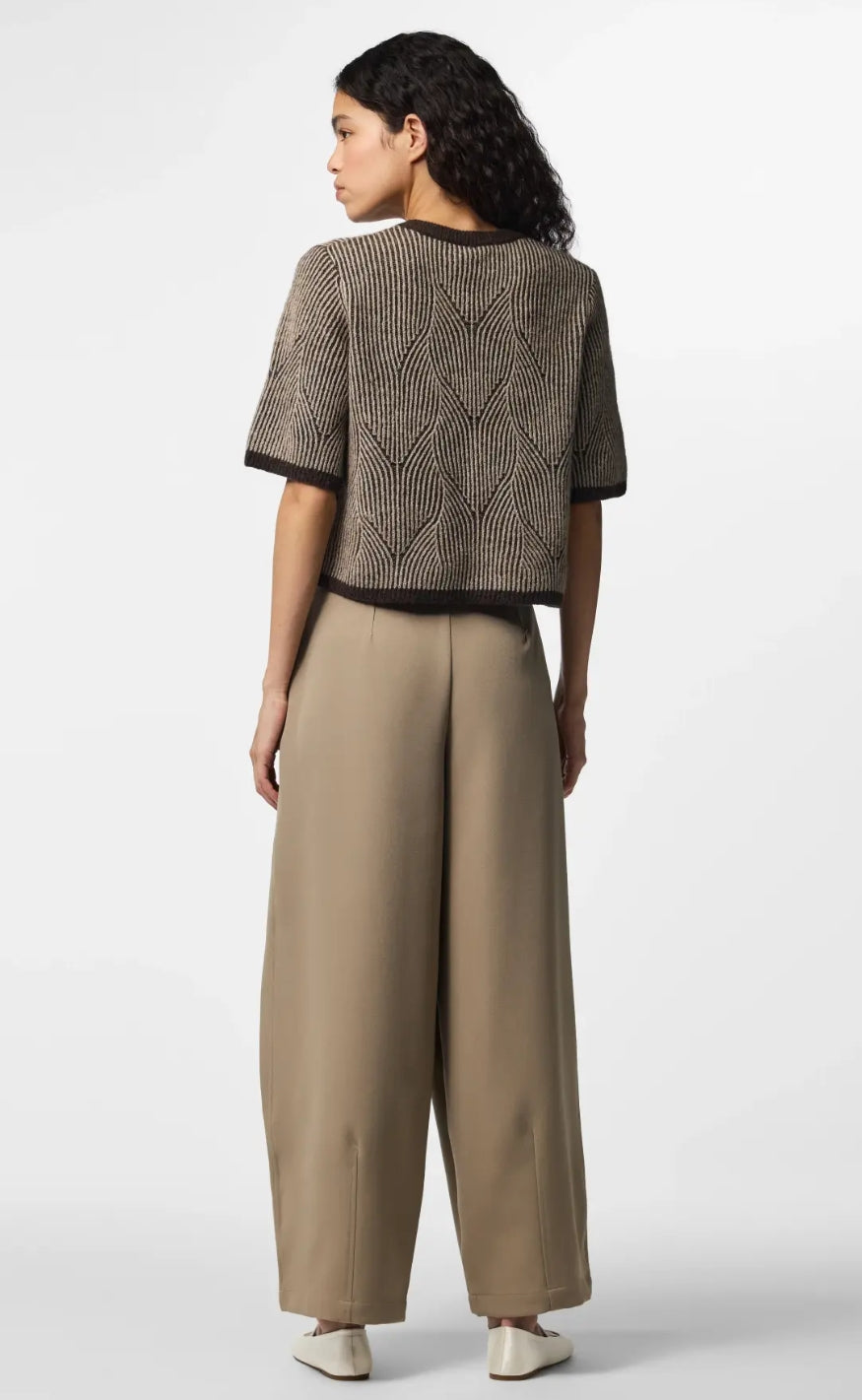 Pieces Cardigan - Jenna SS - Hot Fudge Greige