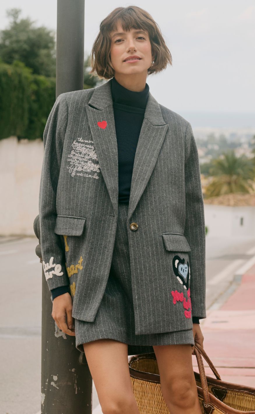 Culture Blazer - Kayla - Grey Pinstripe