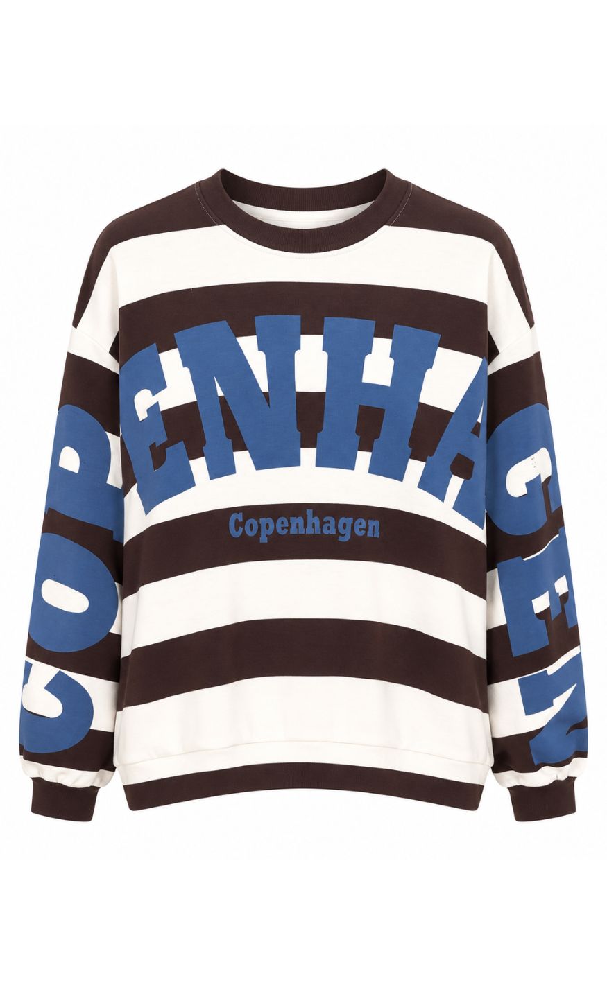 Marta Du Chateau Sweatshirt - Nerina - Choco/Jeans Blue