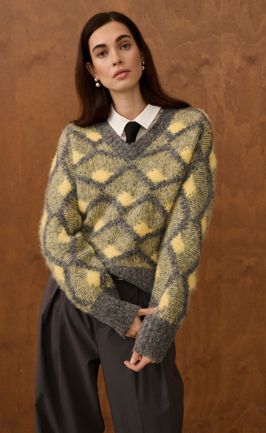 Culture Pullover - Gilan - Grey/Yellow