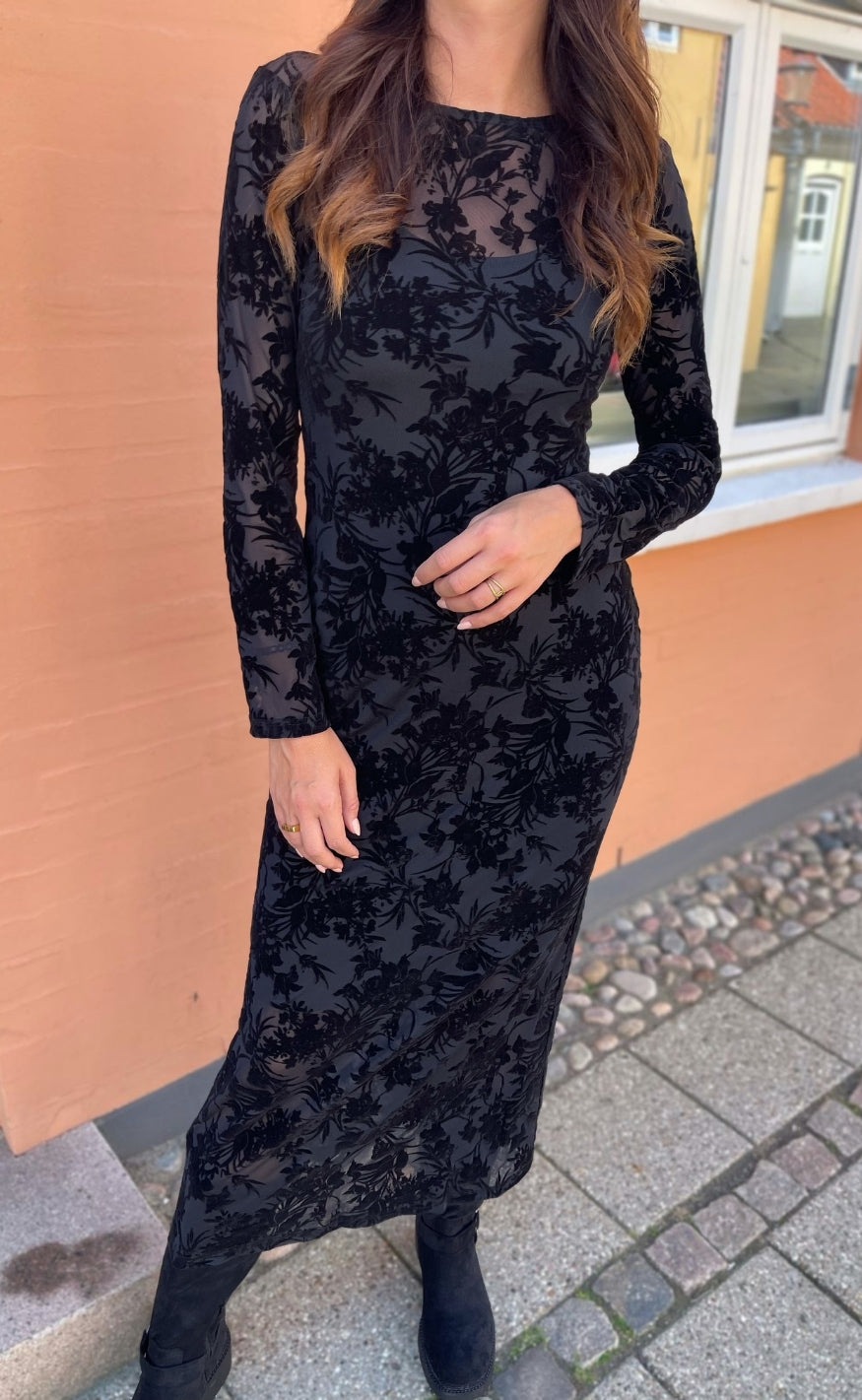 Say INA Copenhagen Kjole - Rie Mesh - Black Flower
