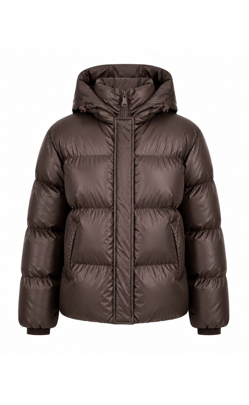 Say INA Copenhagen Jakke - Ella Puffer - Shiny Dark Brown