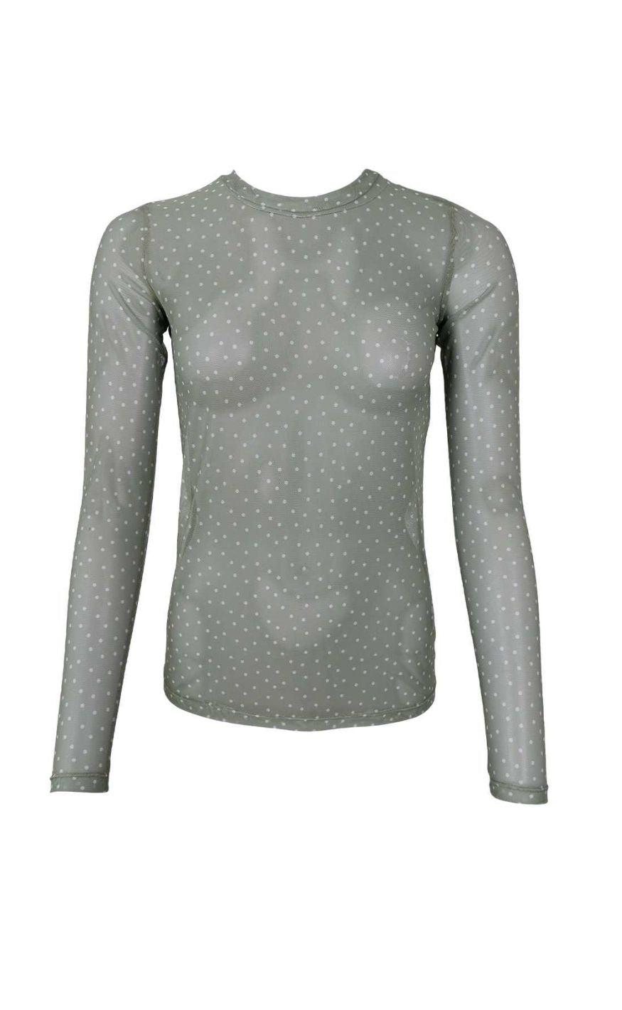 Black Colour Bluse - Anne Mesh - Green Dot