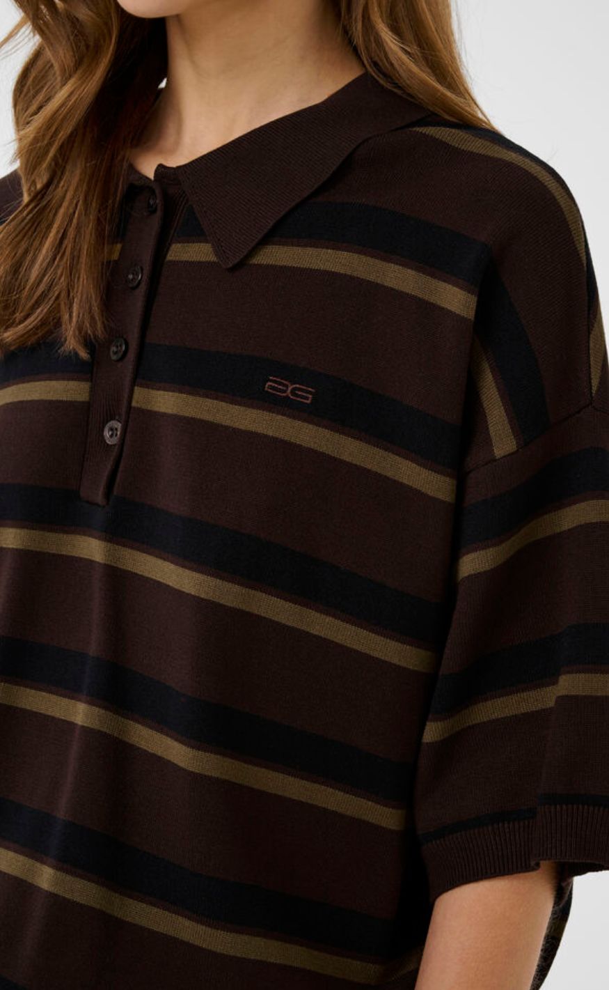 Gestuz Pullover - Taia SS - Mole/Black/Military Olive
