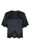 Neo Noir Topp - Elle Heavy Sateen Lace - Midnight Blue