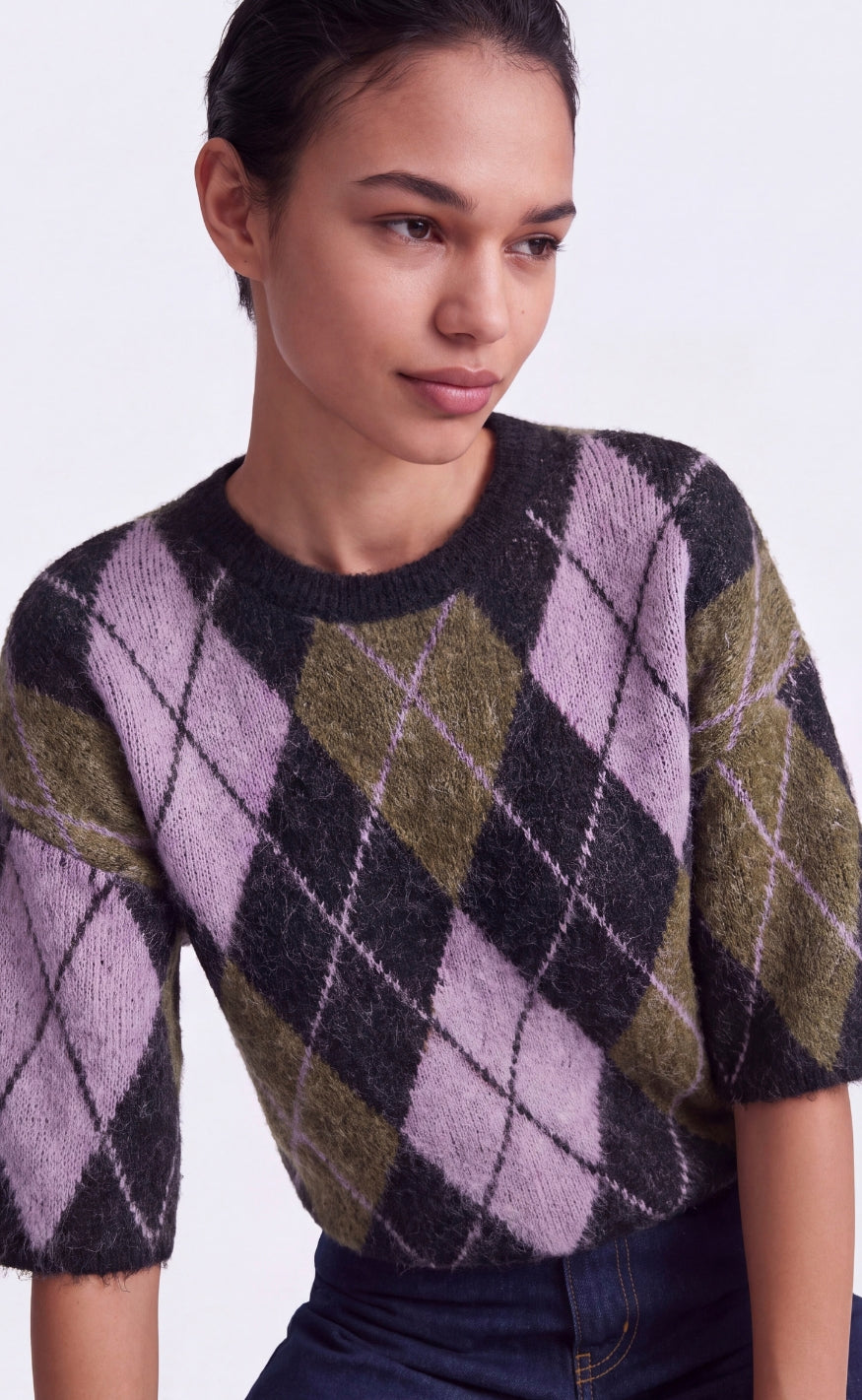 ONLY Genser - Noeme SS - Black Argyle/Beech/Violet Tulle/Mel