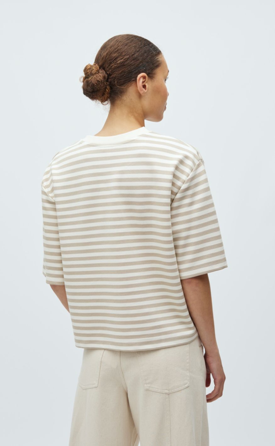 MbyM T-shirt - Emrys-M - Island Fossil Sugar Stripe