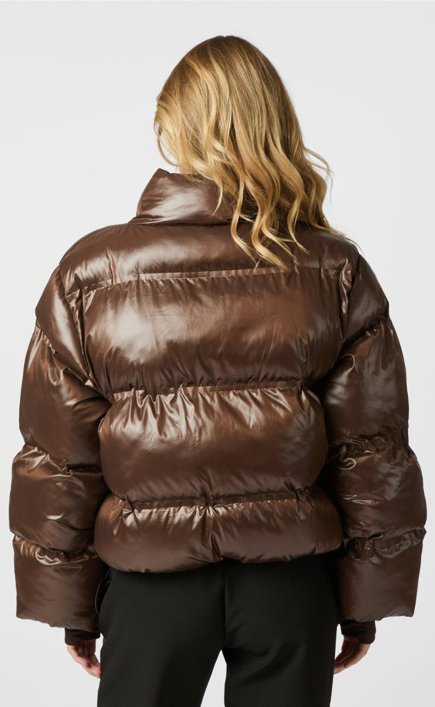 Neo Noir Jakke - Rhea Shiny Puffer - Chocolate Brown