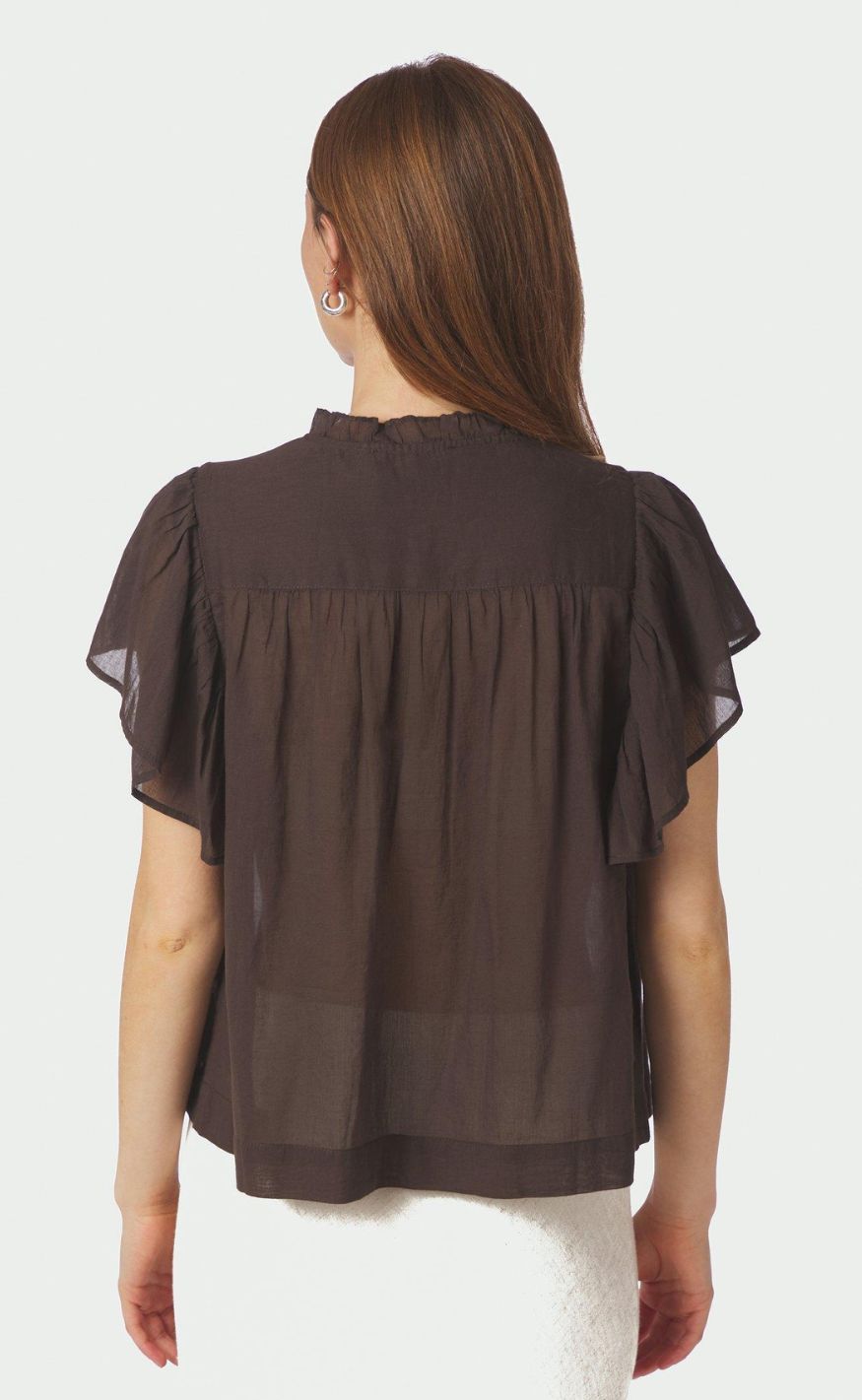 Neo Noir Topp - Vinsa S Voile - Dark Brown
