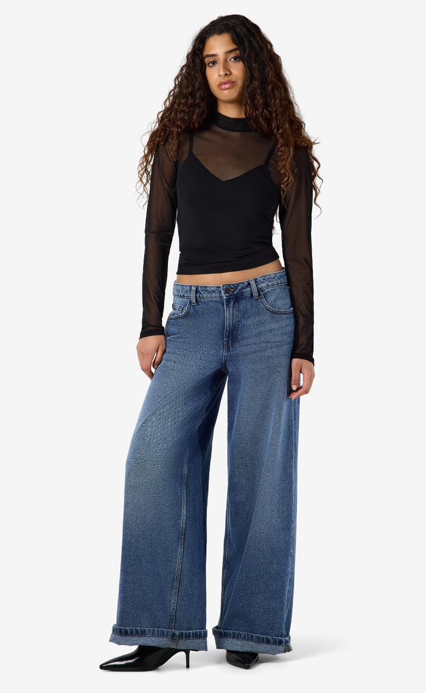 Noisy May Bluse - Percy Mesh - Black