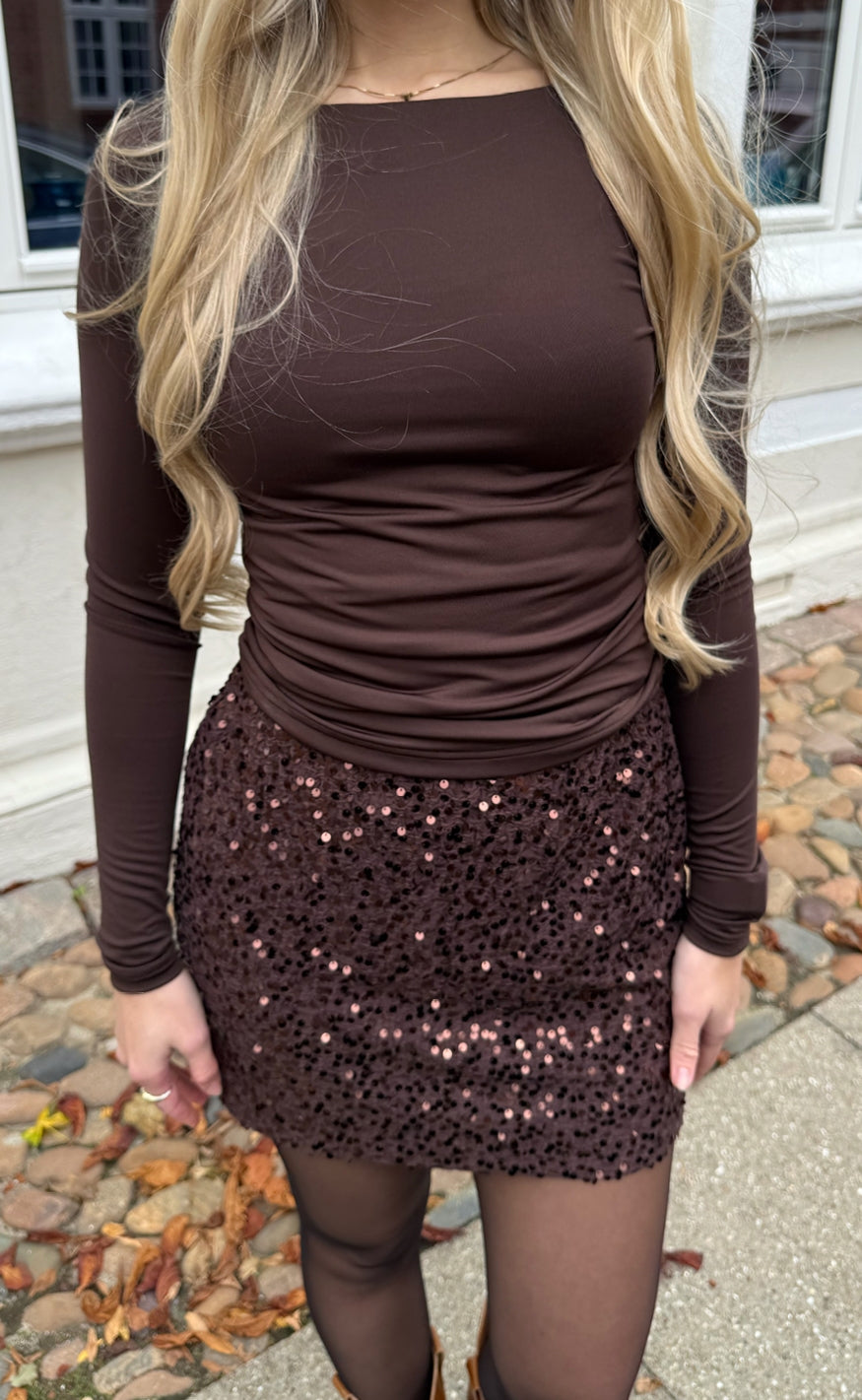 Say INA Copenhagen Skjørt - Julia Sequin - Brown Sequin