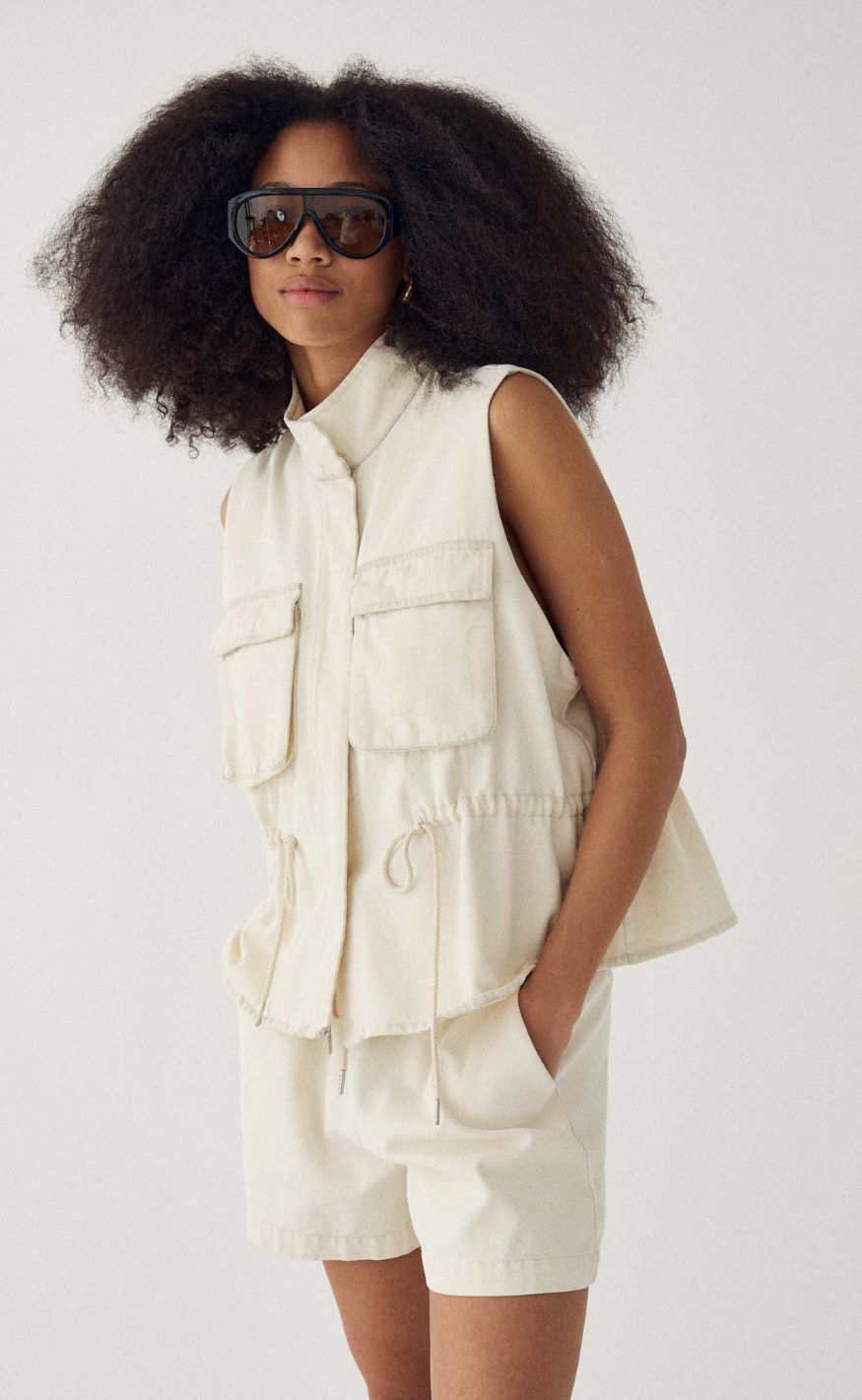 Noella Vest - Mireya - Washed Ivory