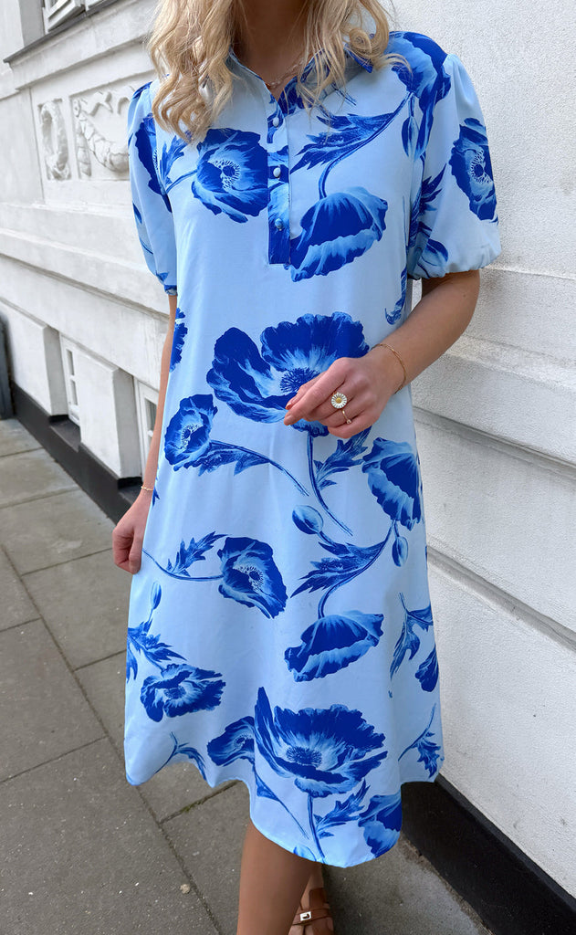 Say INA Copenhagen Kjole - Celeste - Blue Flower