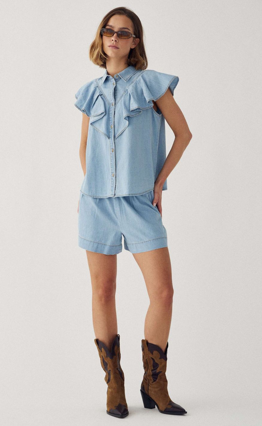 Noella Skjorte - Micaela SS - Light Wash