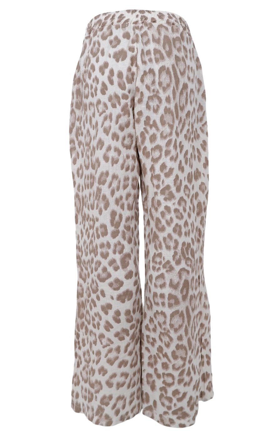 Black Colour Bukser - Melina Wide Linen - Nougat Leo