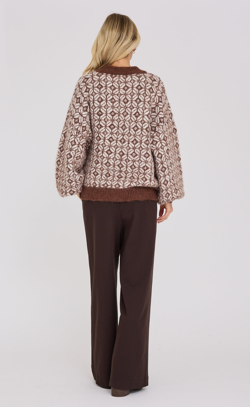 A-View Genser - Stavanger - Cream/Brown