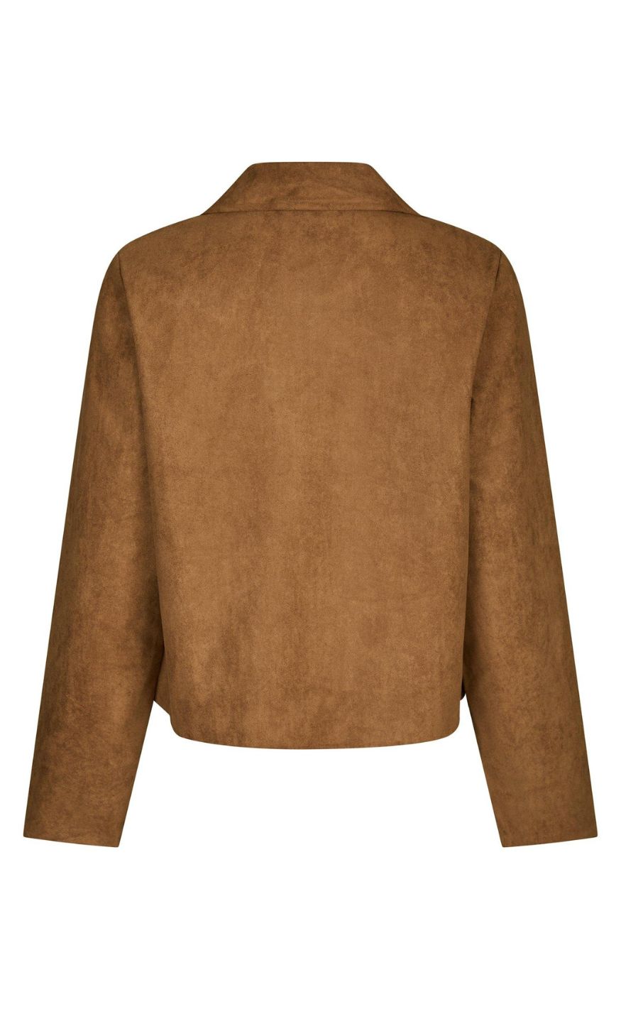 Neo Noir Jakke - Nilo Faux Suede - Cognac