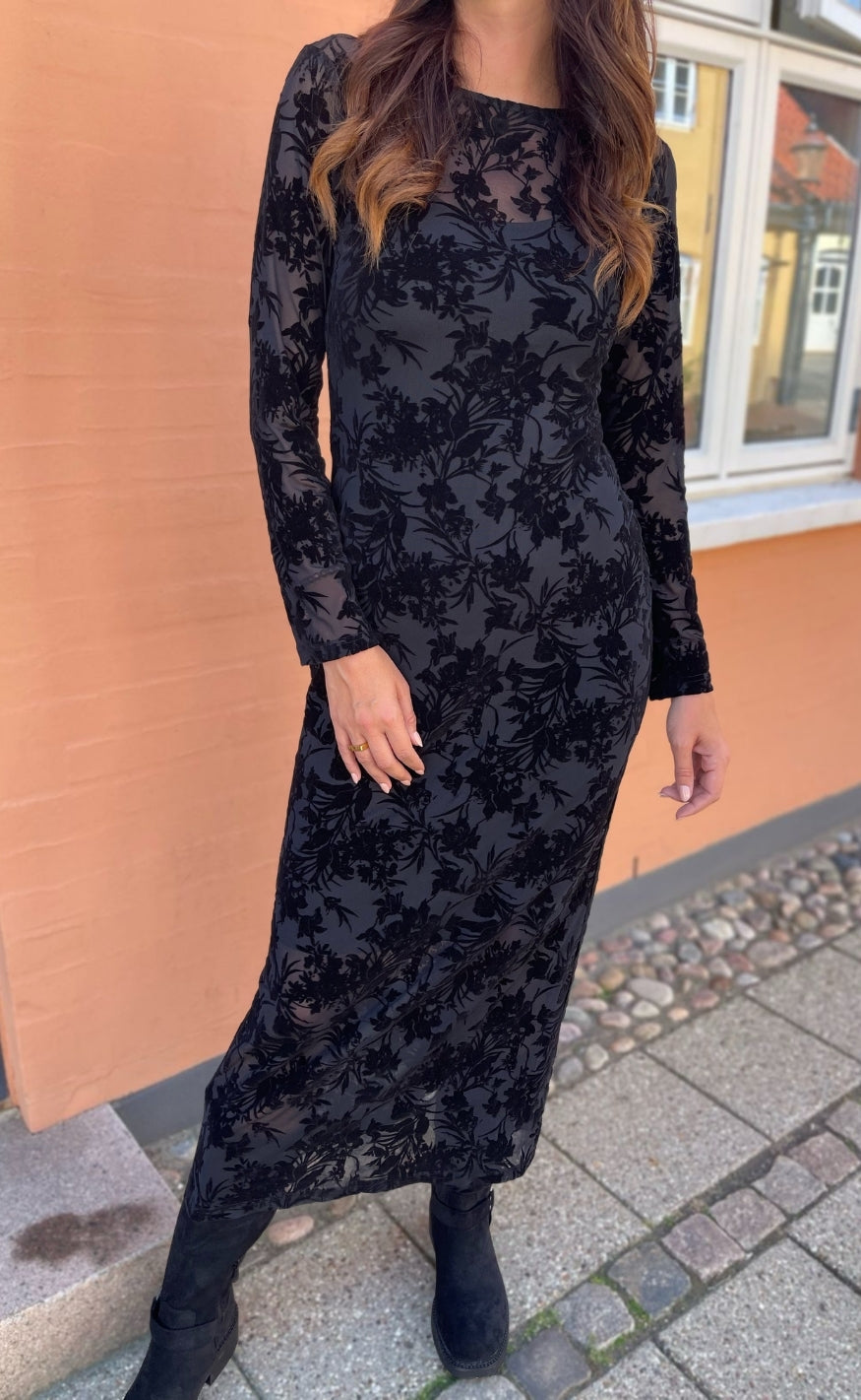 Say INA Copenhagen Kjole - Rie Mesh - Black Flower