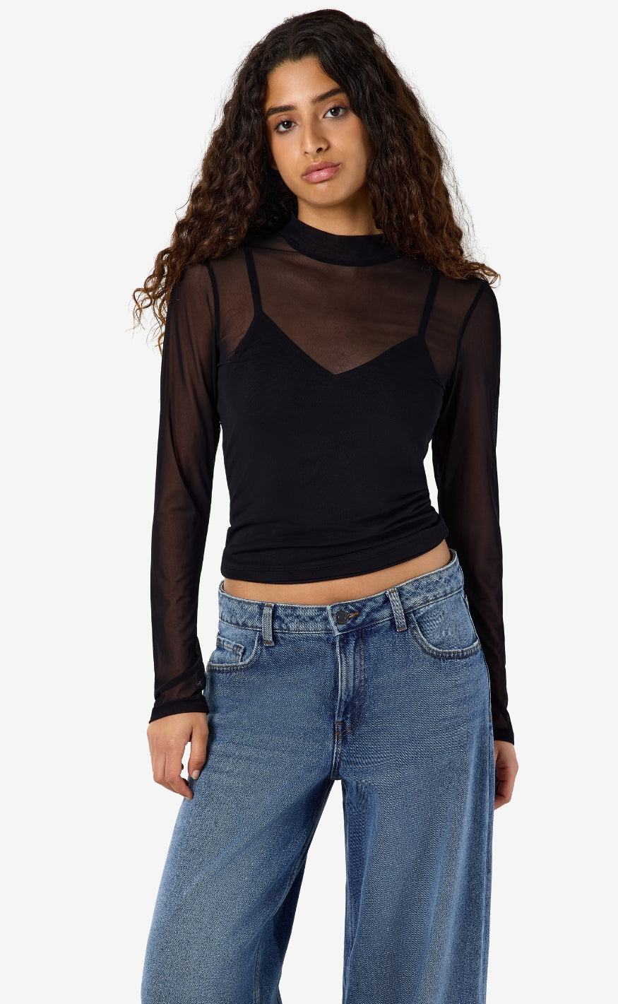 Noisy May Bluse - Percy Mesh - Black