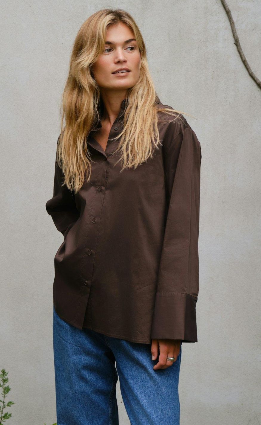 Neo Noir Skjorte - Dita Poplin - Chocolate Brown