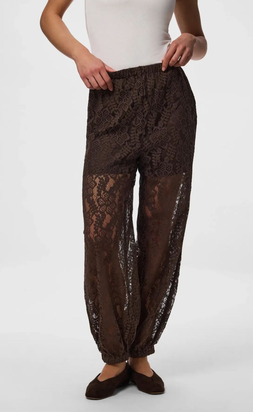 Pieces Bukser - Aline Lace - Hot Fudge