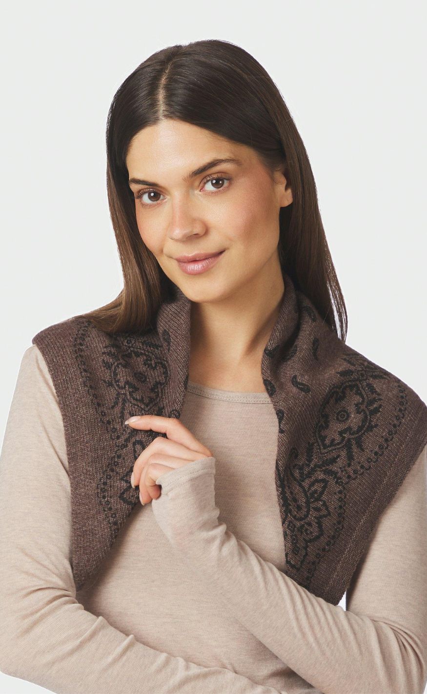 Neo Noir Skjerf - Adelina Paisley - Brown Melange