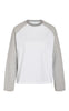 Noisy May Bluse - Ember - Snow White/Light Grey Melange Contrast