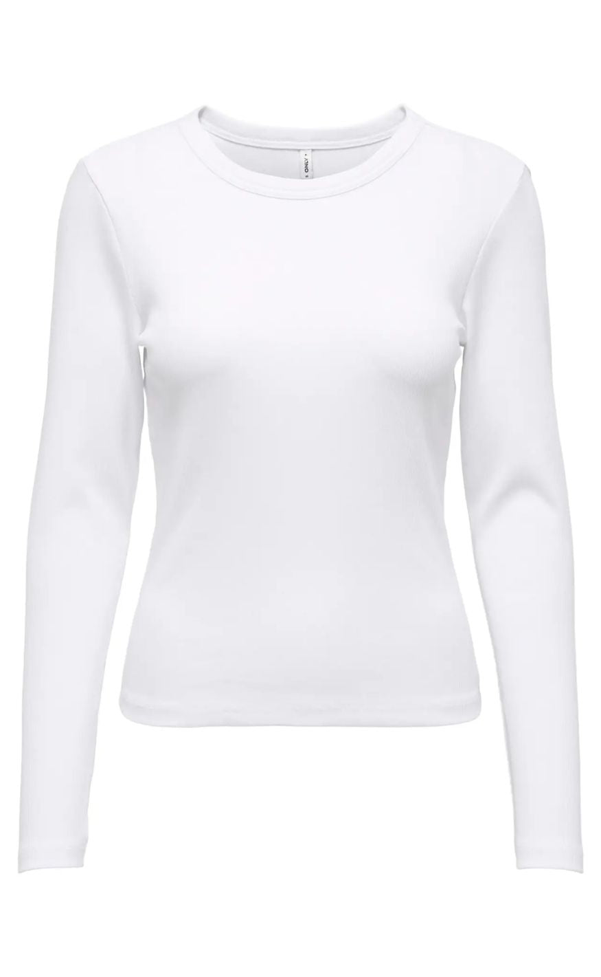 ONLY Bluse - Val O-neck - Bright White