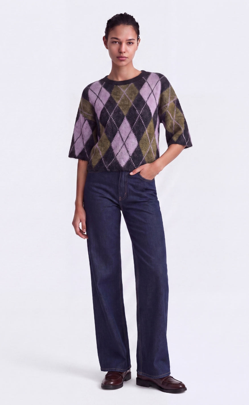 ONLY Genser - Noeme SS - Black Argyle/Beech/Violet Tulle/Mel
