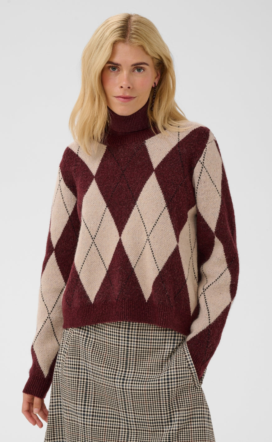 Culture Genser - Argyle - Burgundy Argyle