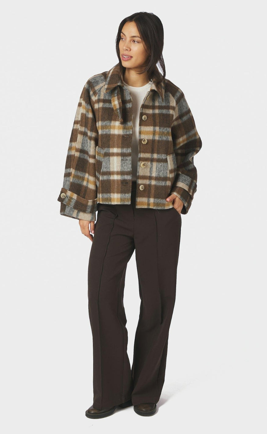 Neo Noir Jakke - Quinn Check - Camel
