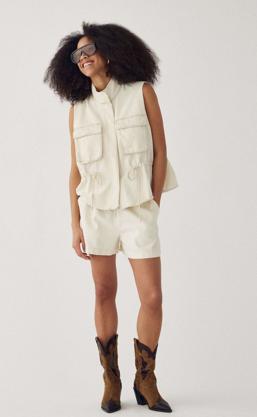 Noella Vest - Mireya - Washed Ivory