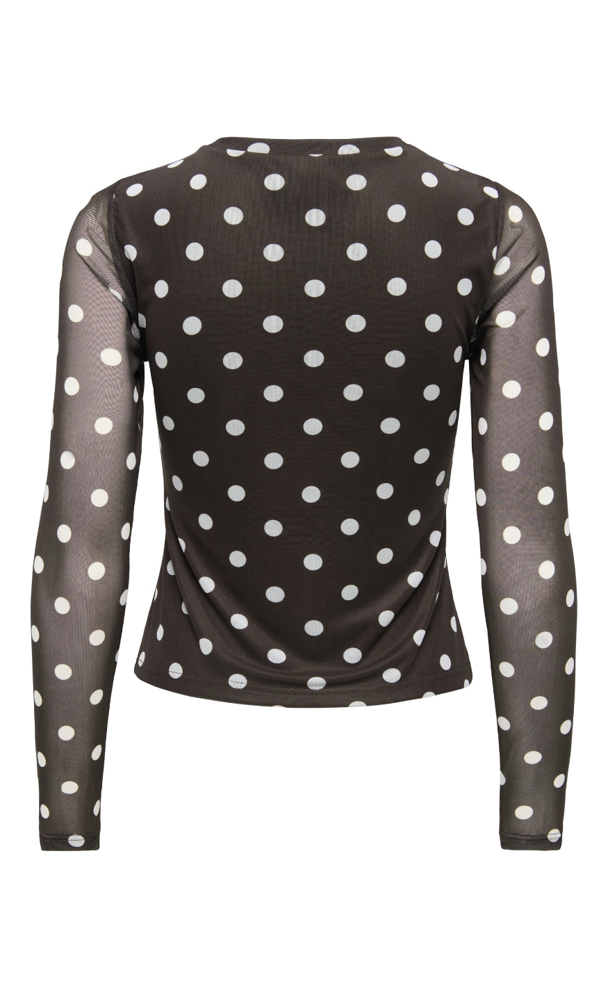 ONLY Bluse - Nova Mesh - Coffee Bean/White Dots
