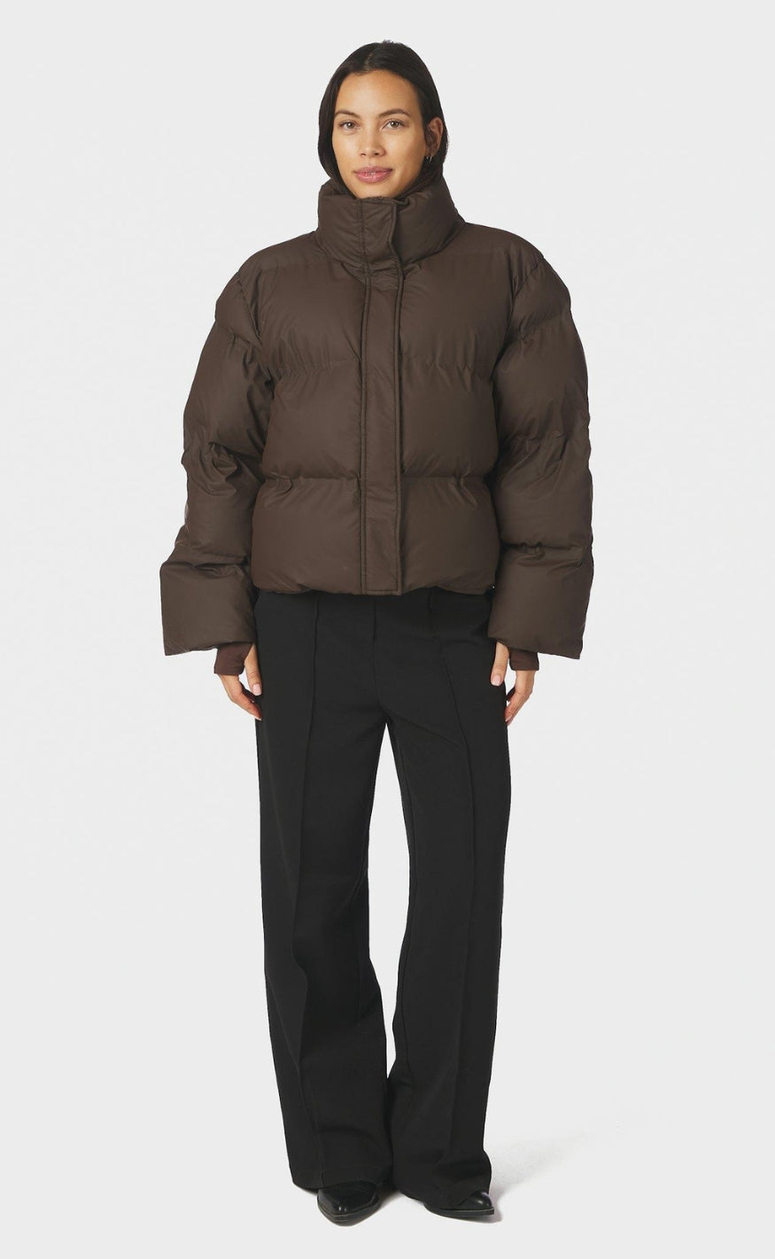 Neo Noir Jakke - Rhea C Puffer - Dark Brown