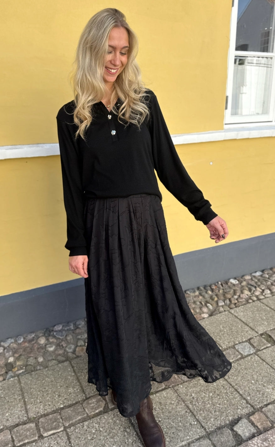 Say INA Copenhagen Skjørt - Luna - Black Flower