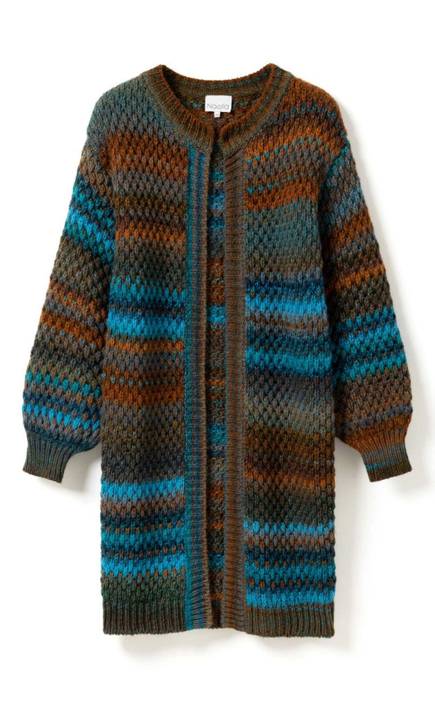 Noella Cardigan - Gio - Turquoise Brown Mix