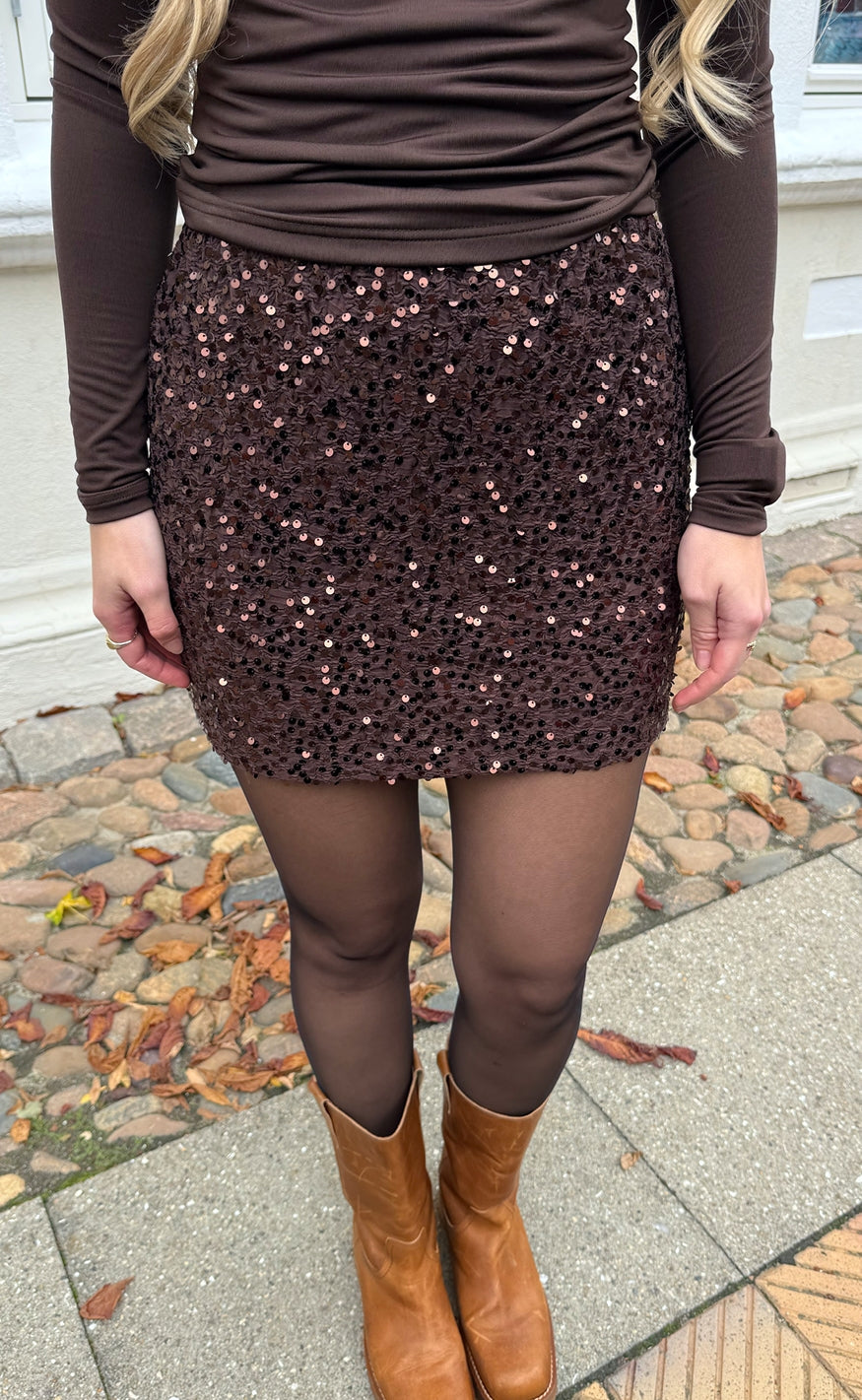 Say INA Copenhagen Skjørt - Julia Sequin - Brown Sequin
