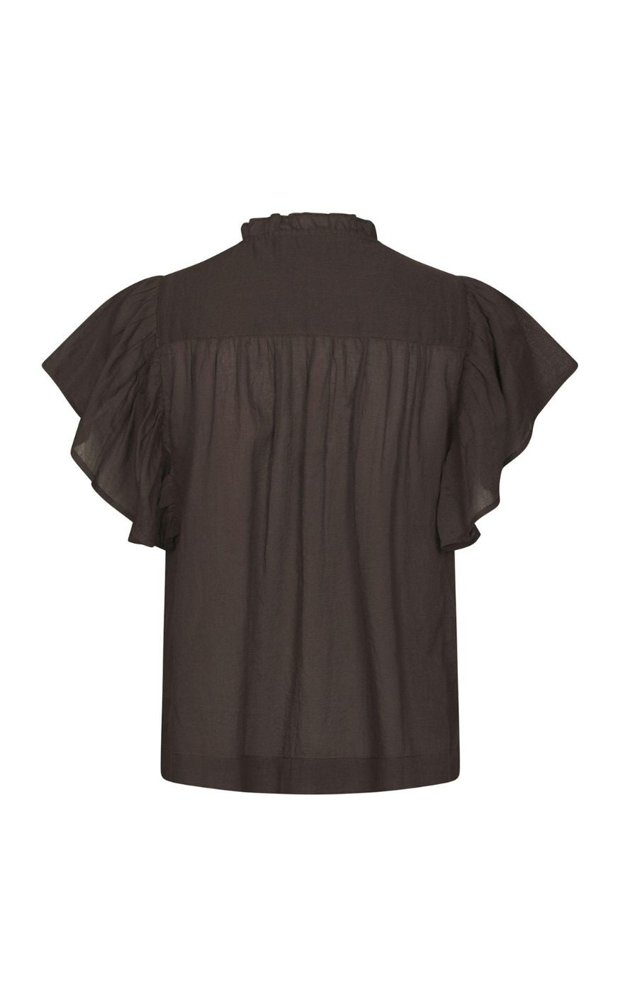 Neo Noir Topp - Vinsa S Voile - Dark Brown