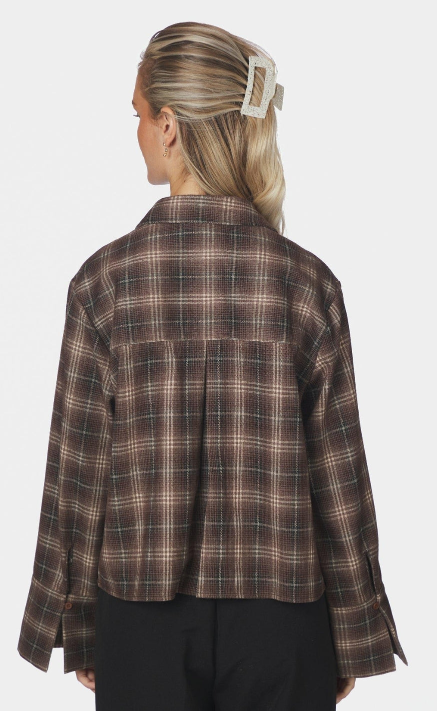 Neo Noir Skjorte - Jaylin Flannel Check - Dark Taupe