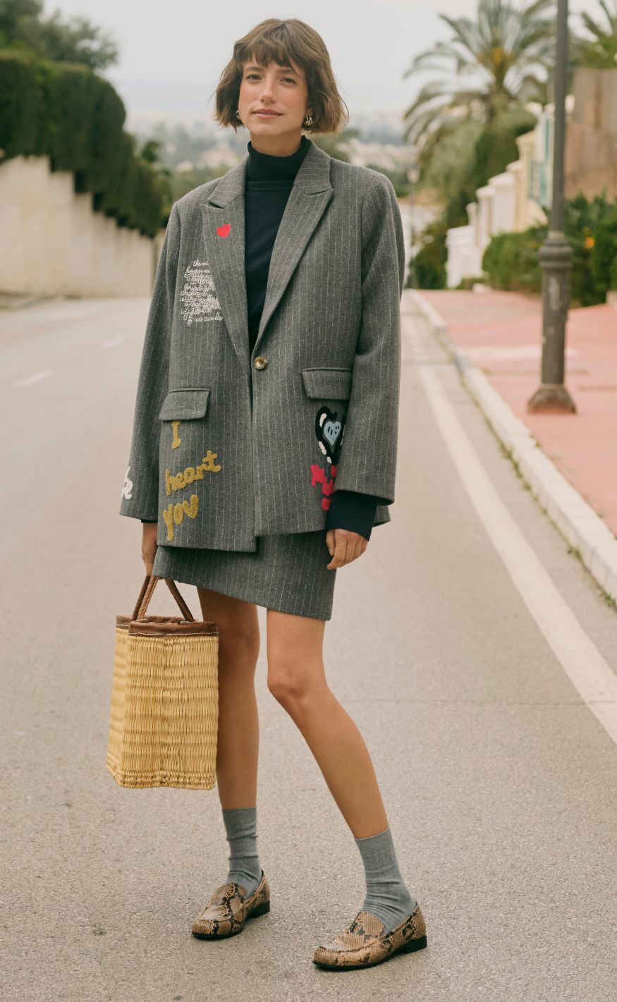Culture Blazer - Kayla - Grey Pinstripe