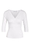 Noisy May Topp - June 3/4 V-Neck - Snow White