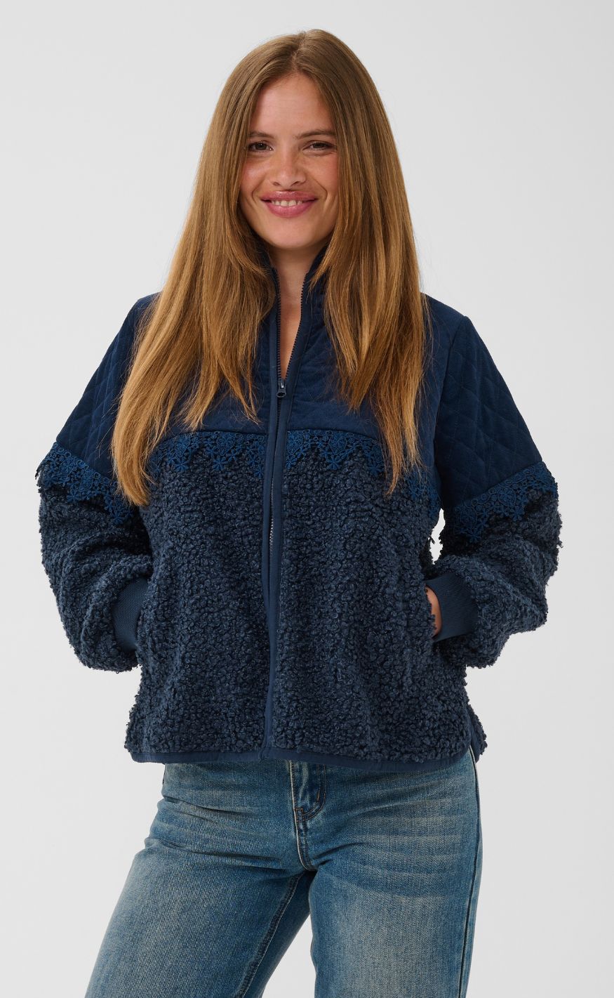 Culture Jakke - Lenia Catina Teddy - Dress Blues