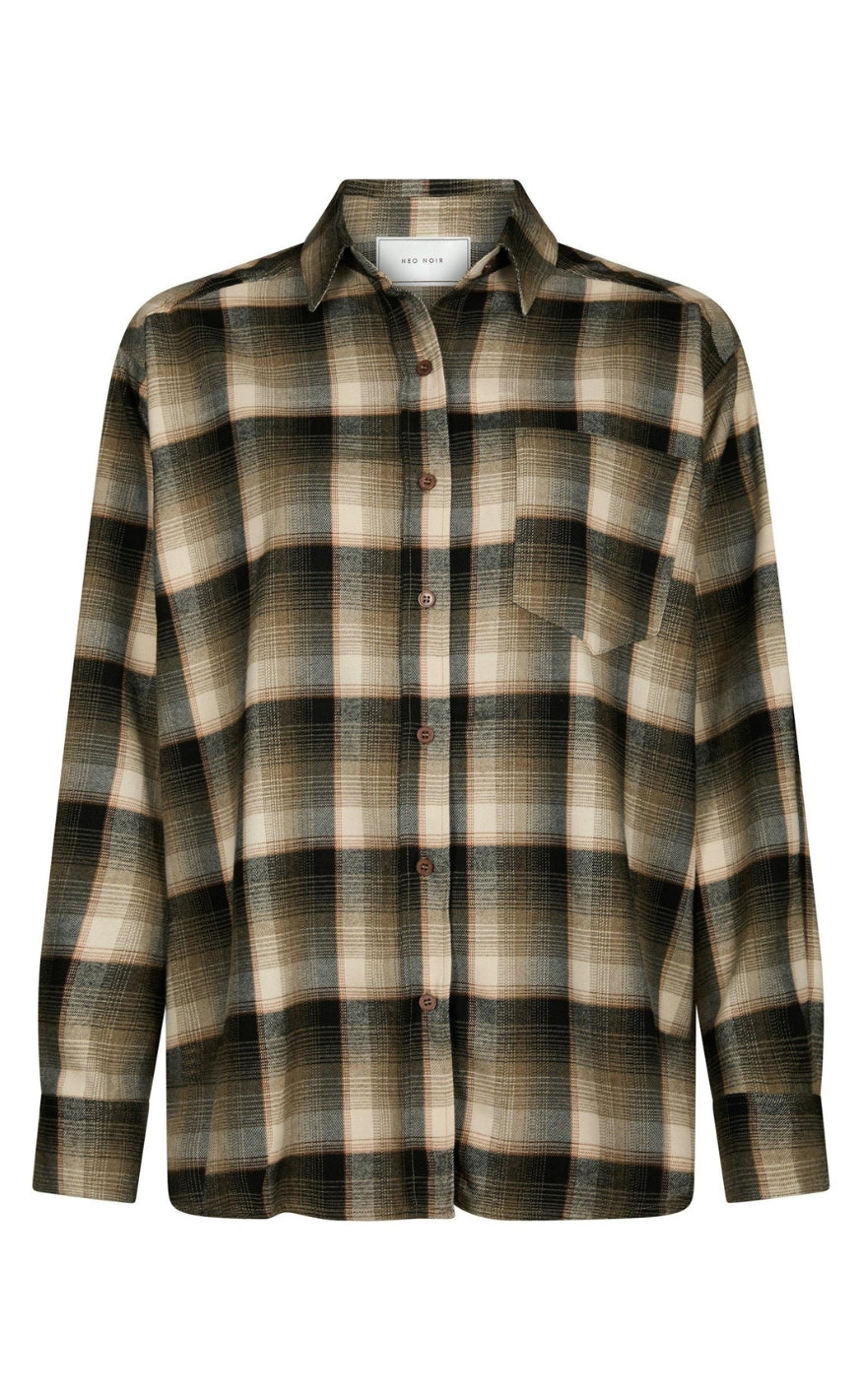 Neo Noir Skjorte - Dalma Flannel Check - Army