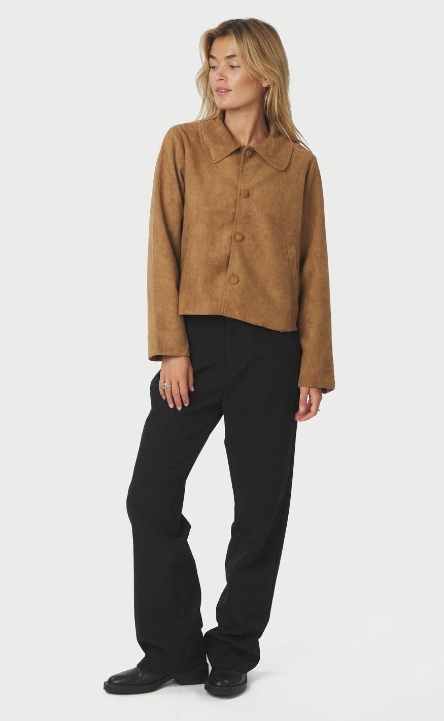 Neo Noir Jakke - Nilo Faux Suede - Cognac