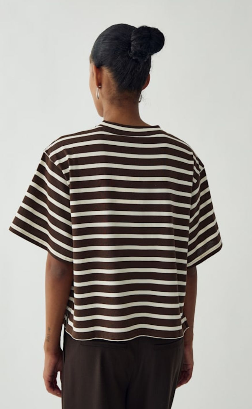 Noella T-shirt - N-Maple - Eton Brown Ivory Stripe