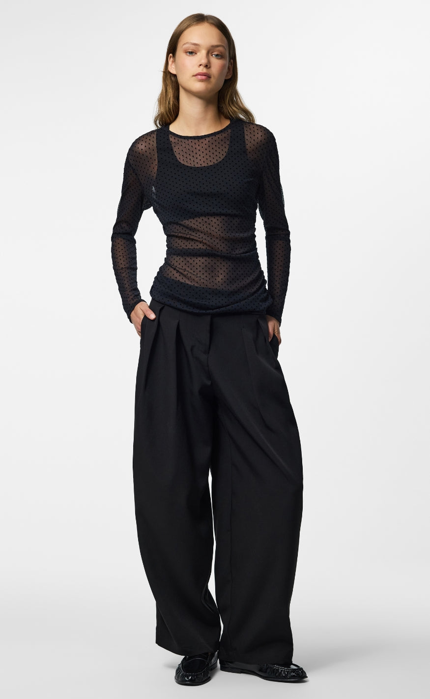 Pieces Bluse - Bobo Mesh - Black Dots