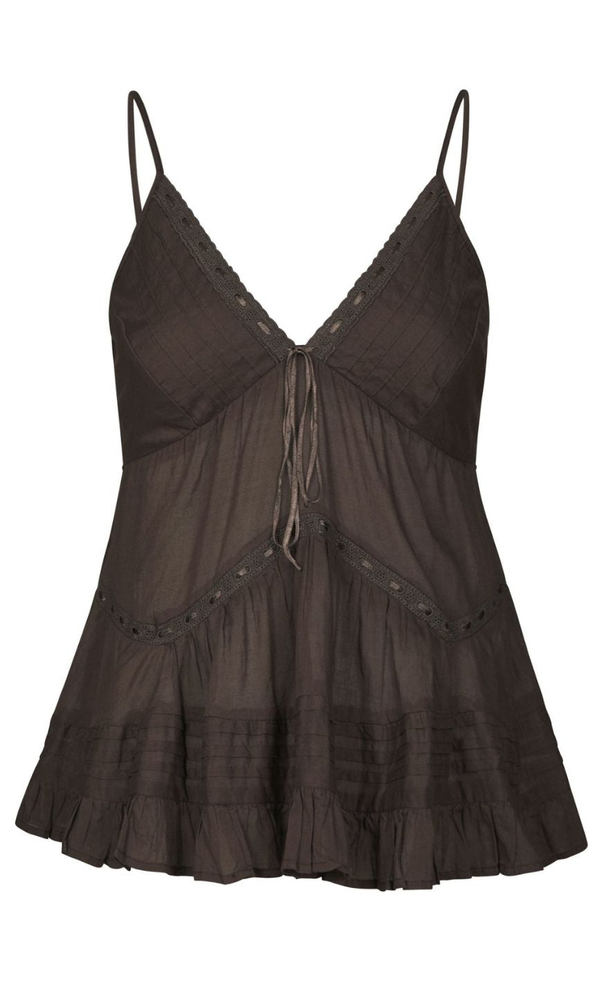 Neo Noir Topp - Elvena S Voile - Dark brown