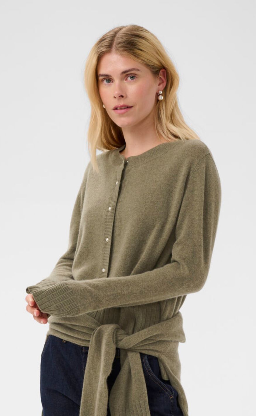 Culture Cardigan - Taia Arrow - Green Melange