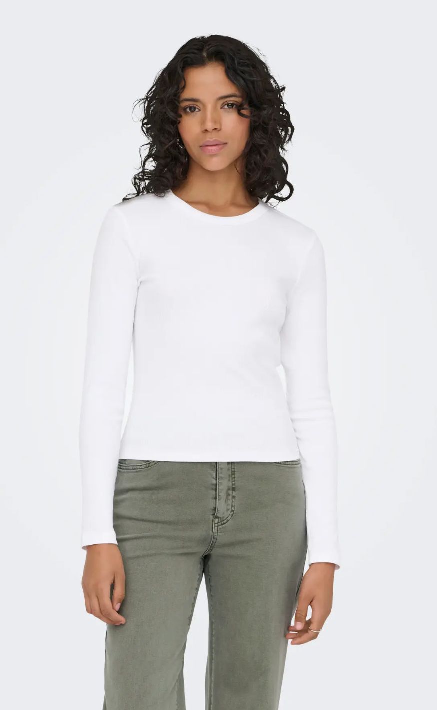 ONLY Bluse - Val O-neck - Bright White